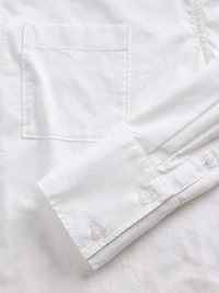 Organic Cotton Oxford Straight-Hem Crop Shirt