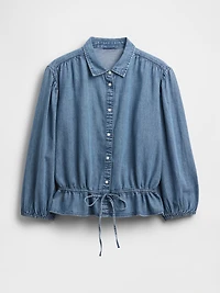 Denim Tie-Waist Shirt