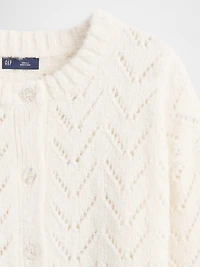 Fuzzy Pointelle Cardigan