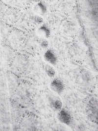 Fuzzy Pointelle Scalloped Crop Cardigan