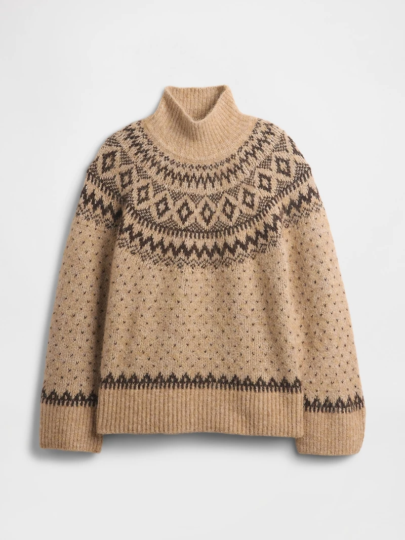 Fuzzy Oversized Turtleneck Sweater