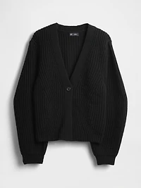 Barrel-Sleeve Cardigan Sweater