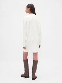 CashSoft Cable-Knit Mini Sweater Dress