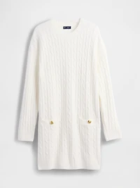 CashSoft Cable-Knit Mini Sweater Dress