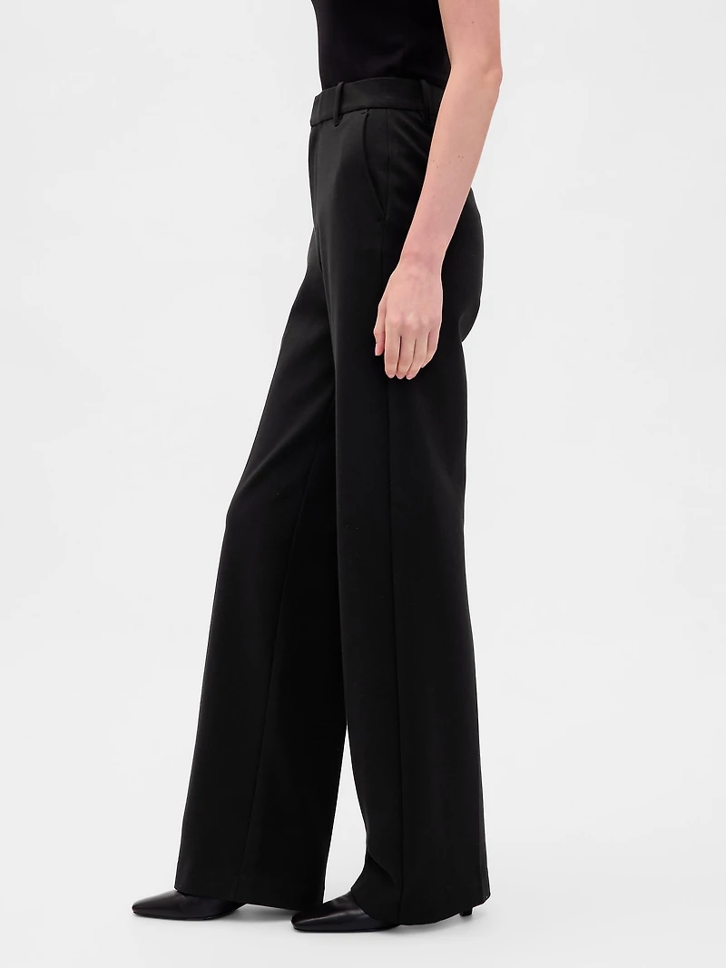 High Rise Ponte Wide-Leg Pants