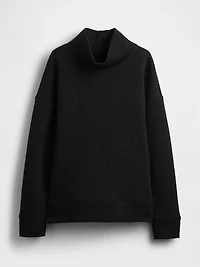 GapFit Quilted Jacquard Knit Funnel-Neck Pullover