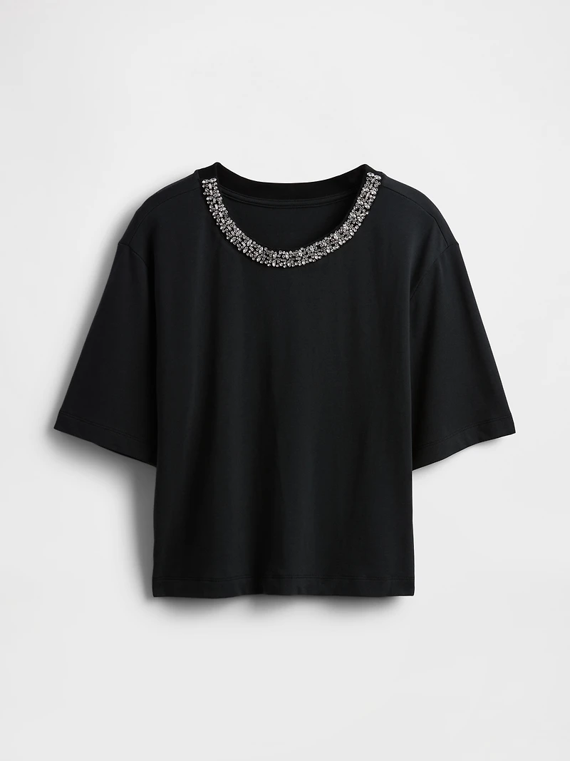 VintageSoft Heavyweight Jewel-Neck Crop T-Shirt