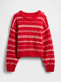 Fuzzy Oversized Crewneck Sweater