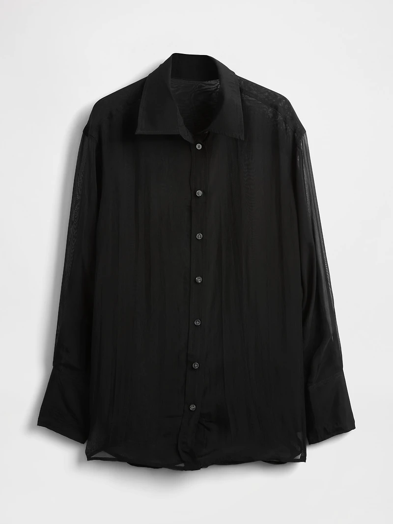 Sheer Organza Big Shirt