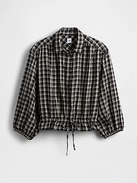 Flannel Tie-Waist Top
