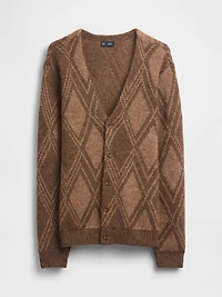 Brushed Argyle Cardigan