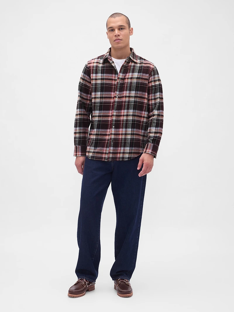 Organic Cotton Relaxed Flannel Shirt