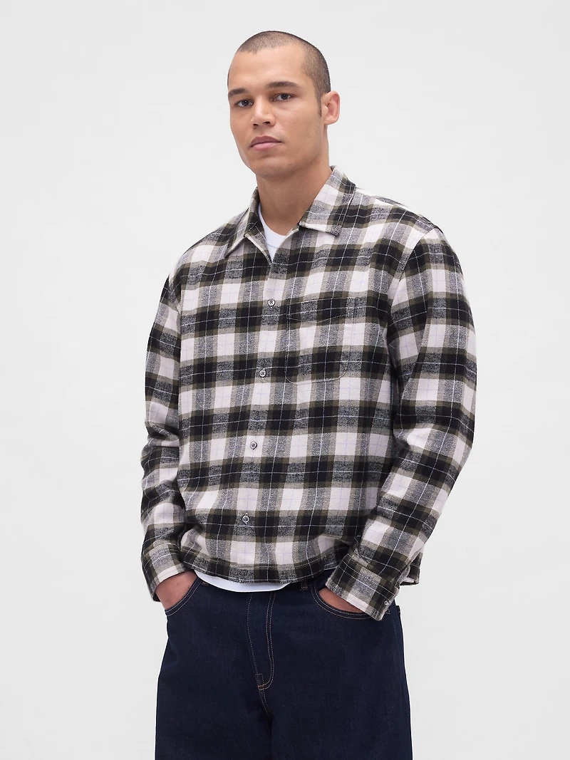 Organic Cotton Relaxed Flannel Shirt