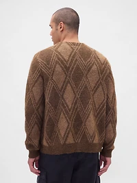 Brushed Argyle Cardigan