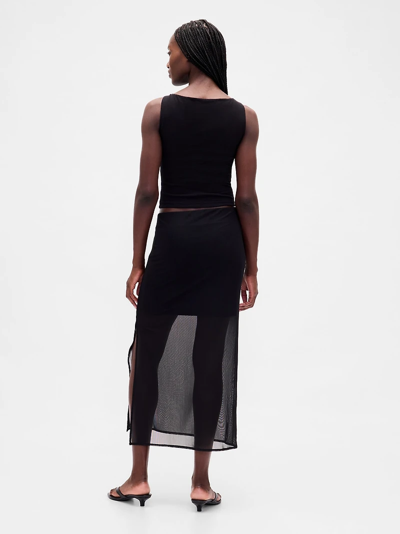 Mesh Midi Skirt