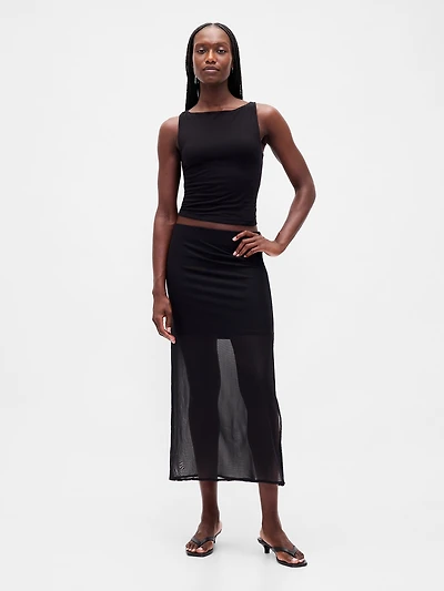Mesh Midi Skirt