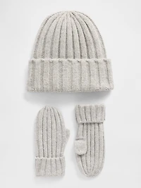 Baby & Toddler CashSoft Rib Beanie Mittens Set