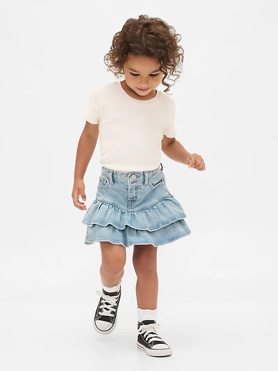 Baby & Toddler Denim Tiered Ruffle Skirt