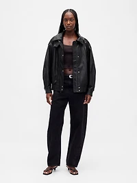 Oversized Vegan Leather Jacket