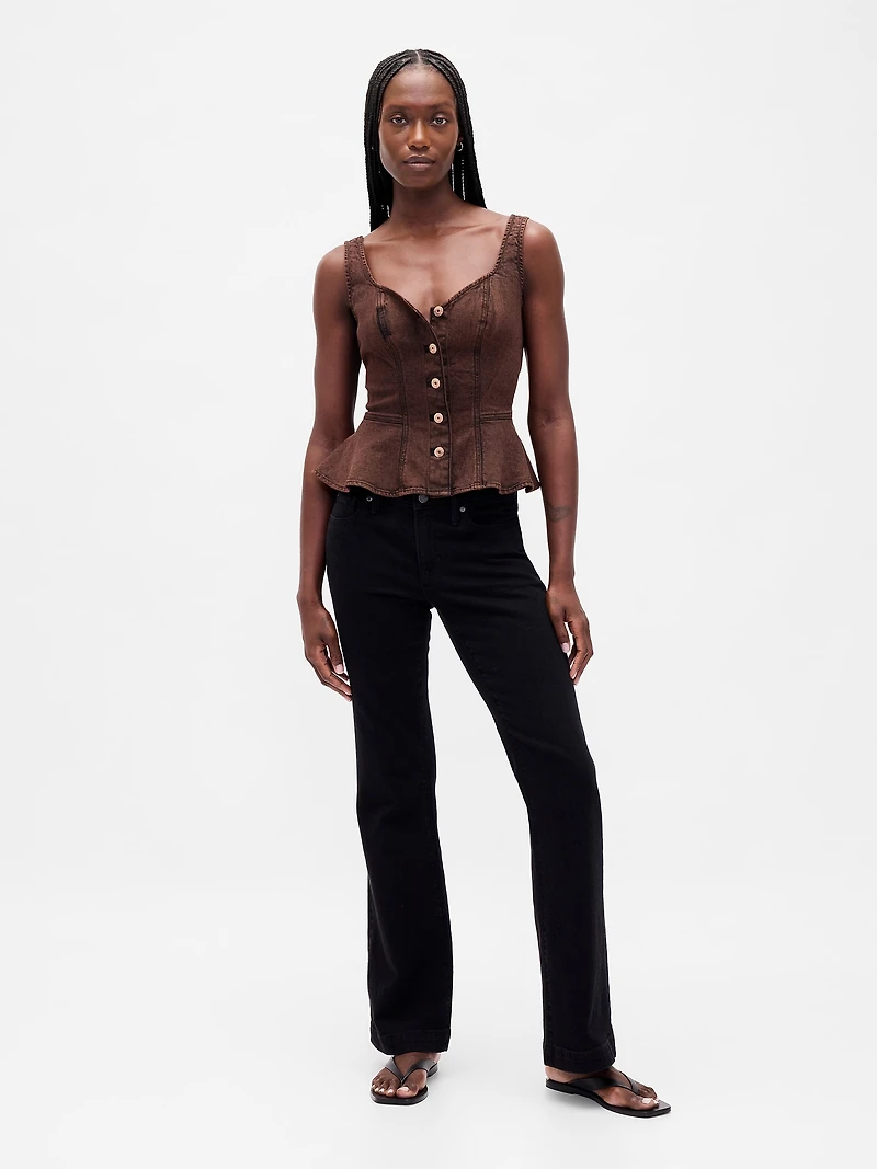 Denim Peplum Tank Top