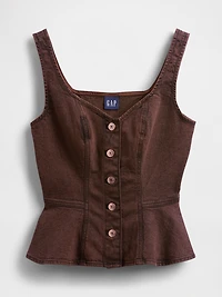 Denim Peplum Tank Top