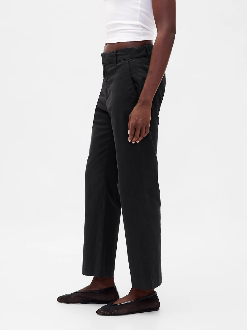 Mid Rise Straight Khakis
