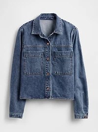Denim Crop Shirt Jacket