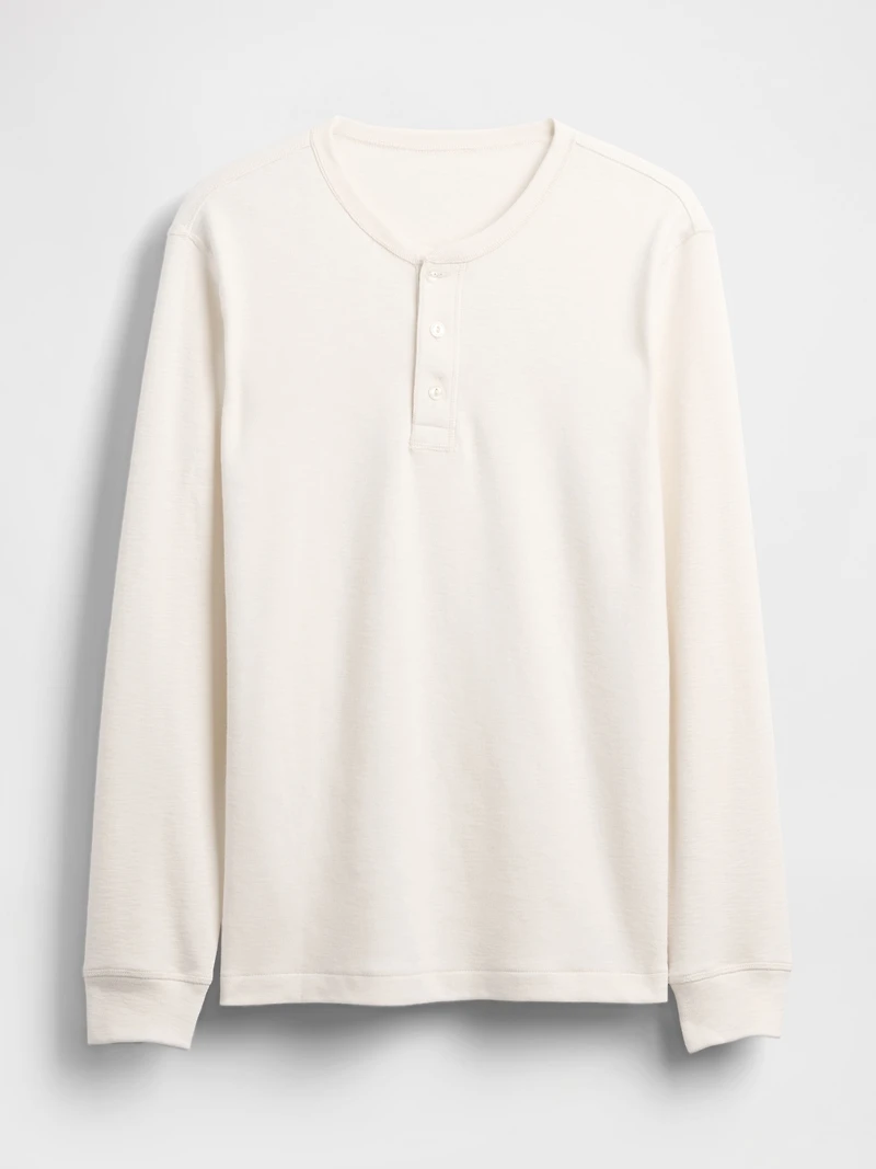 Double-Knit Henley T-Shirt