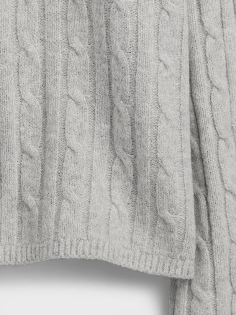 CashSoft Cable-Knit Crewneck Sweater