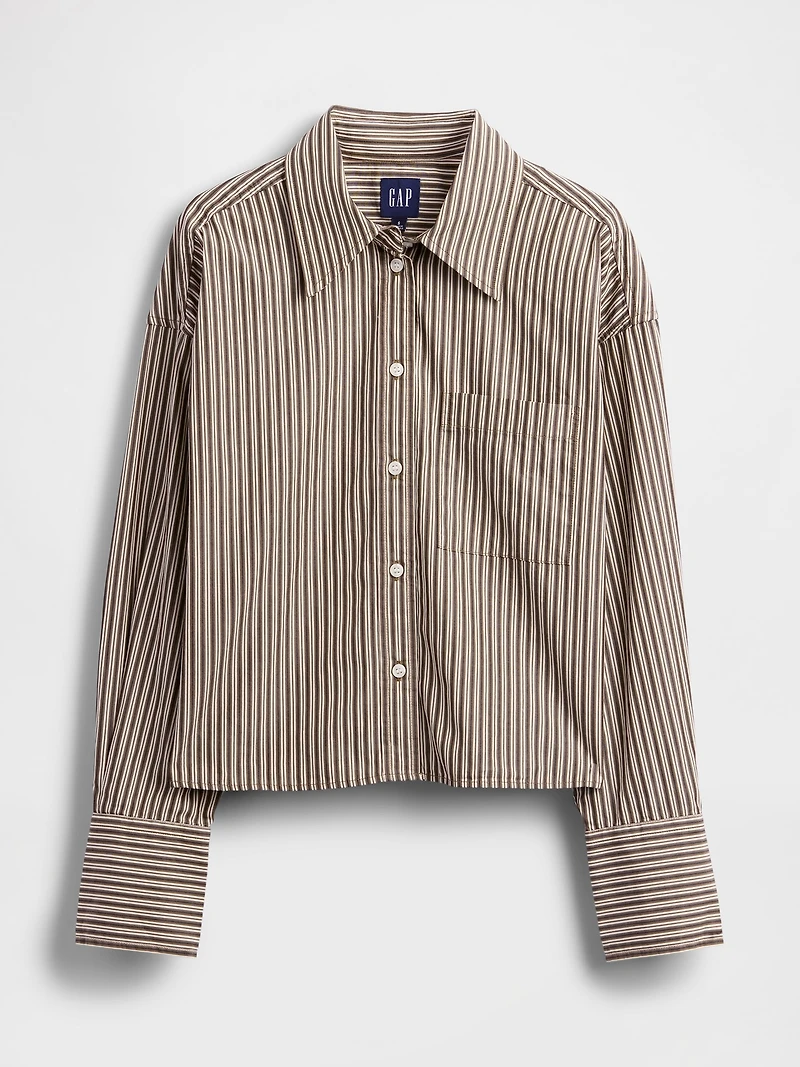 Organic Cotton Straight-Hem Crop Shirt