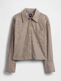 Organic Cotton Straight-Hem Crop Shirt