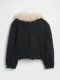 Baby & Toddler Faux Fur Collar Cardigan