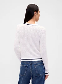 100% Cotton Cable-Knit Cardigan