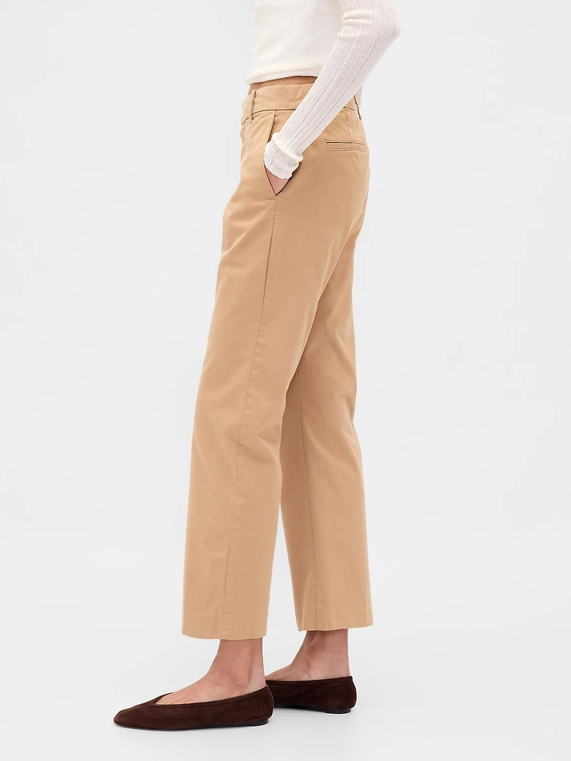 Mid Rise Straight Khakis
