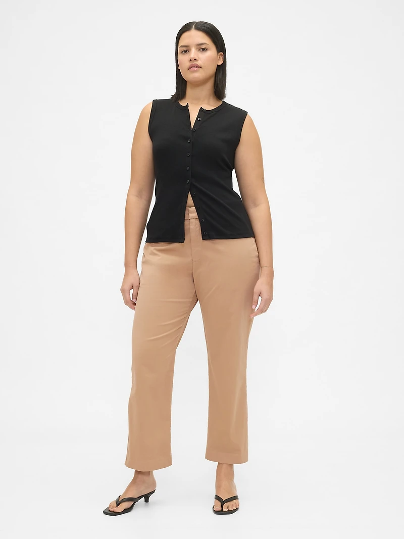 Mid Rise Straight Khakis