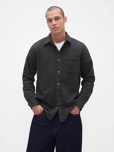 Organic Cotton Relaxed Flannel Shirt