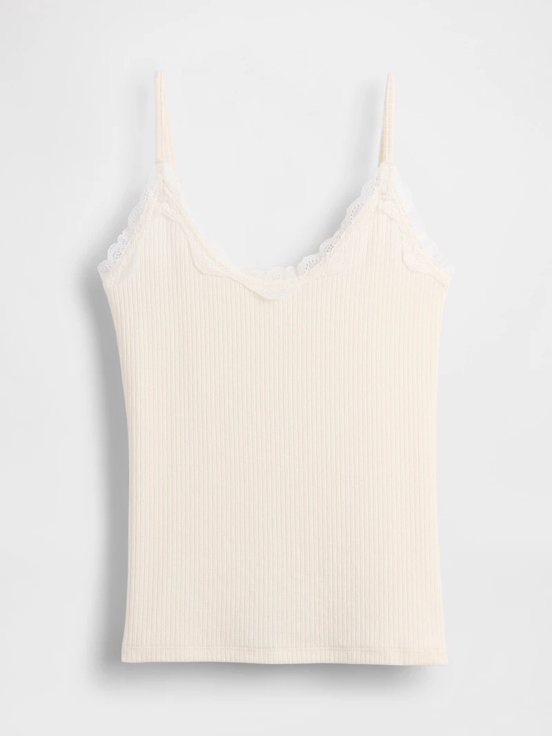 Lace-Trim Pointelle Cami