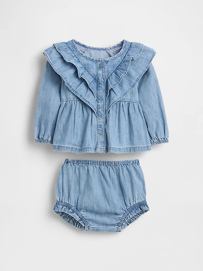 Baby Ruffle Denim Outfit Set