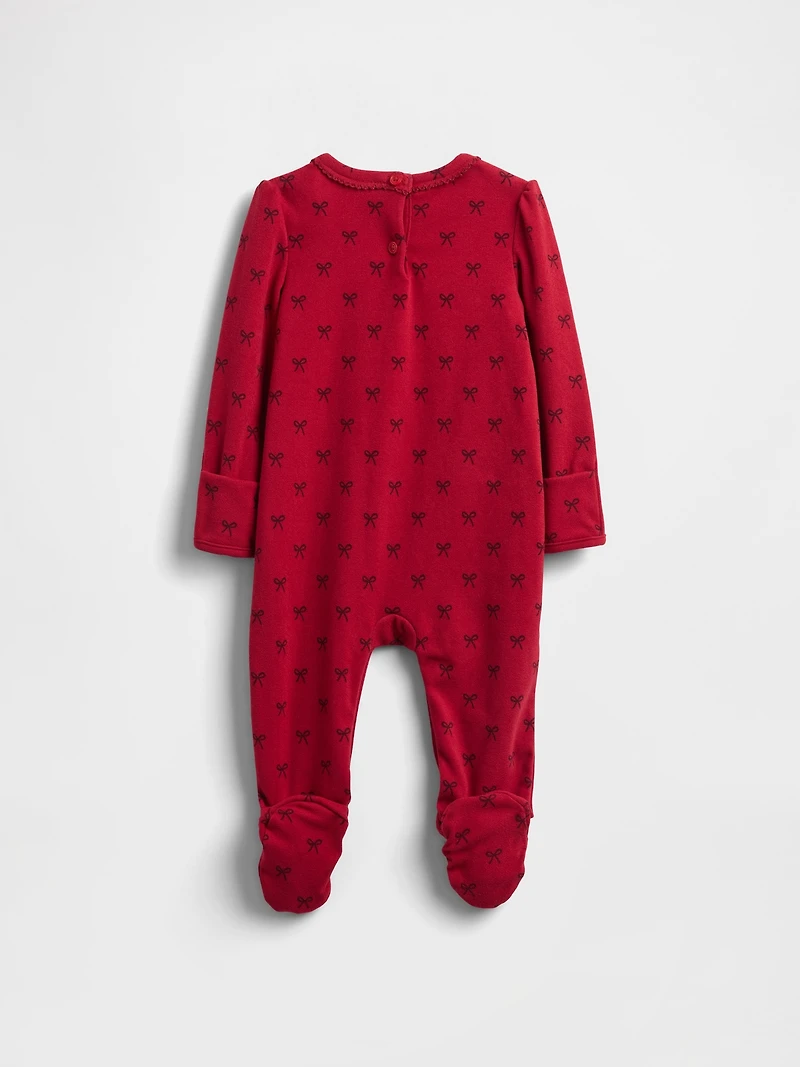Baby Softspun Bow Pocket Footed One-Piece