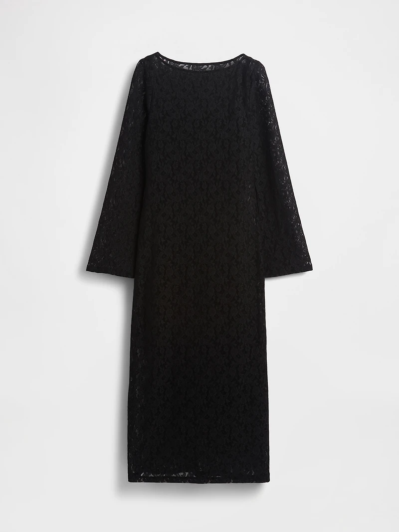 Lace Bell-Sleeve Maxi Dress