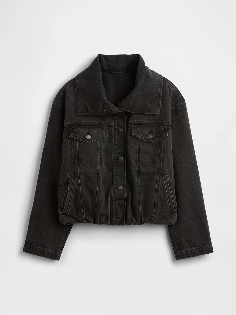 Denim Oversized Cocoon Jacket