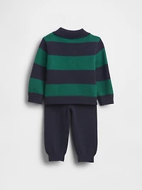 Baby Polo Shirt Sweater Outfit Set