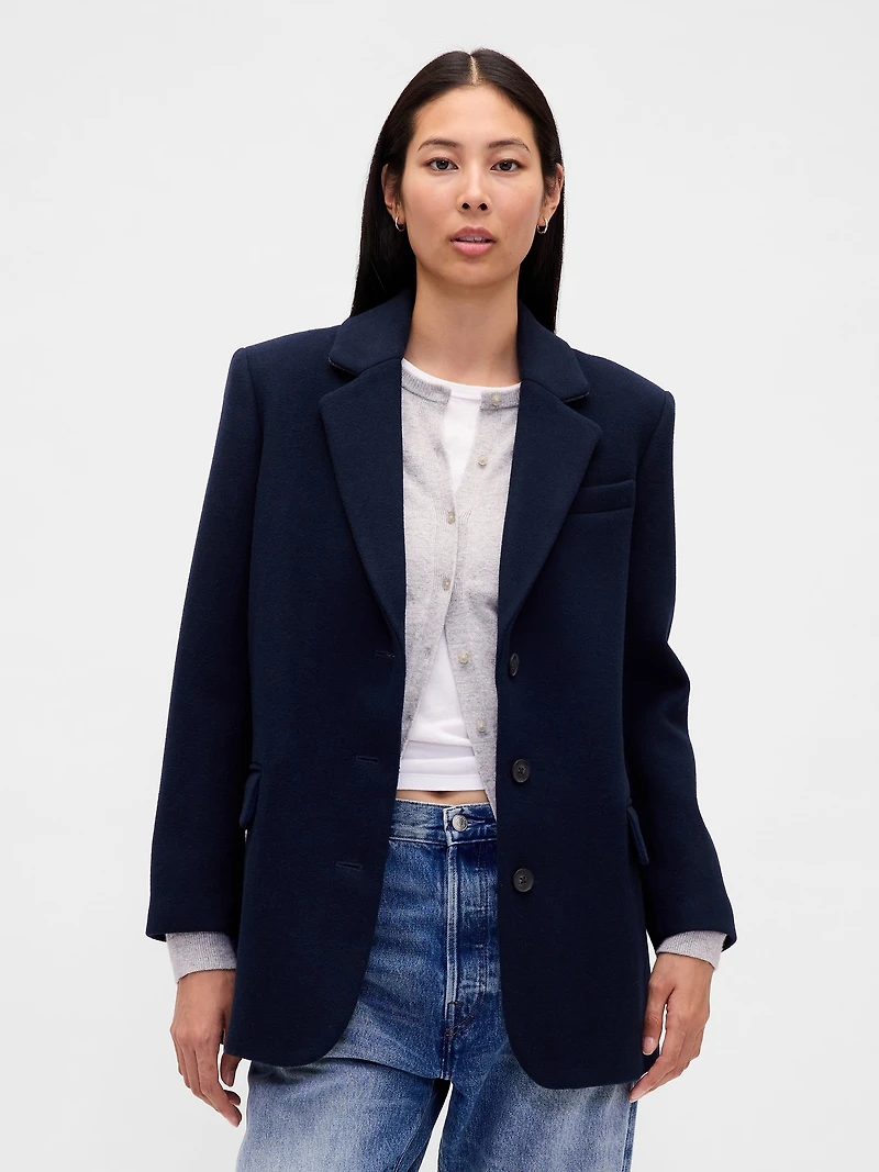 Relaxed Houndstooth Blazer