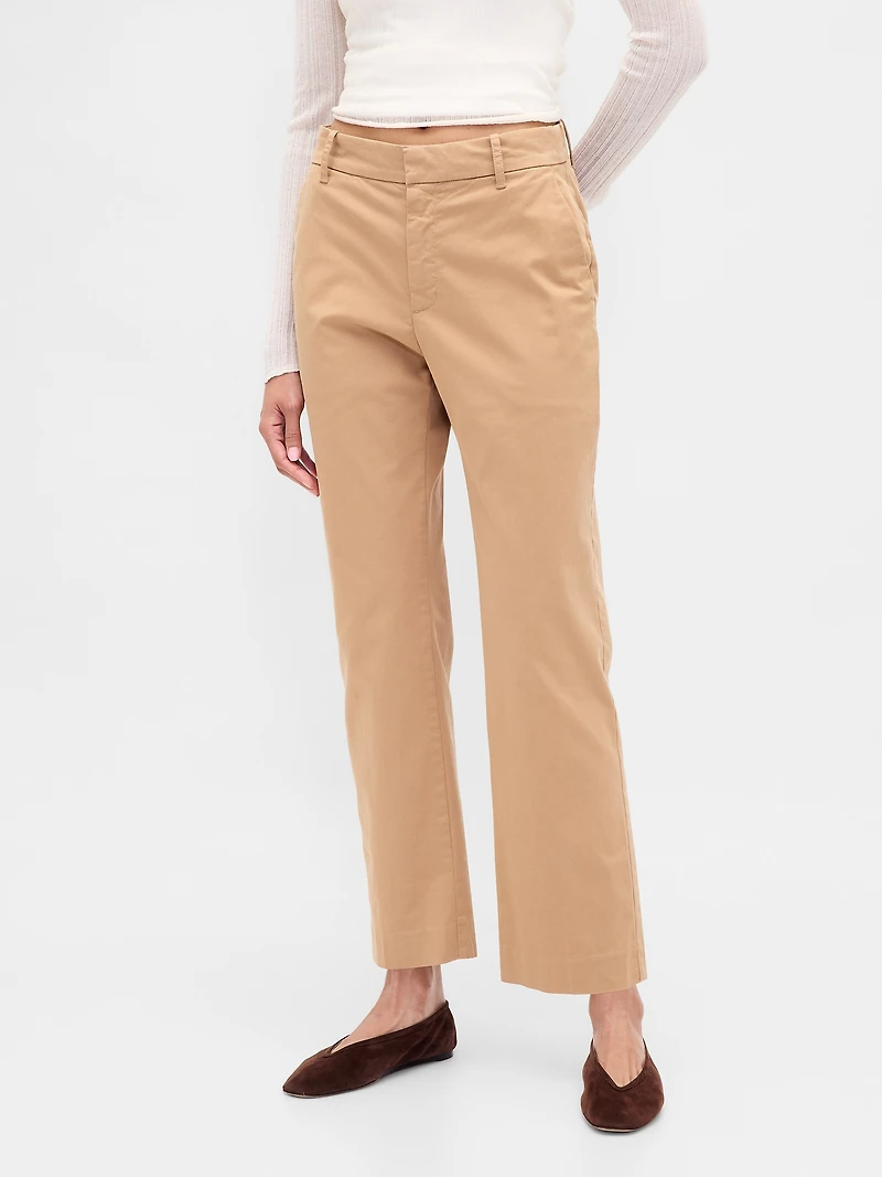 Mid Rise Straight Khakis