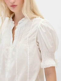 Ruffle Pintuck Shirt