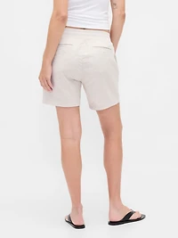 Maternity Under Belly Linen-Cotton Easy Shorts