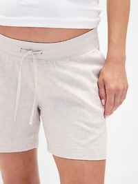 Maternity Under Belly Linen-Cotton Easy Shorts