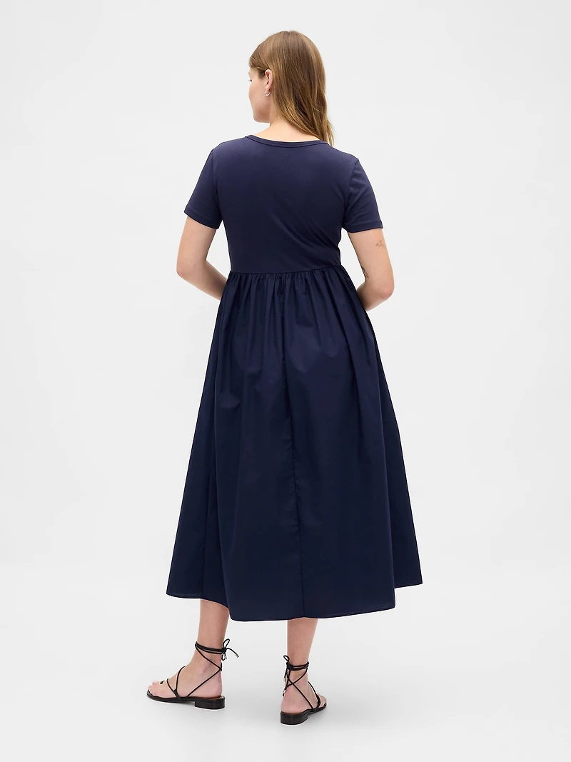 Maternity Mixed Media Maxi Dress