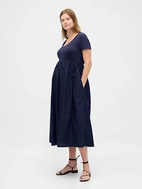 Maternity Mixed Media Maxi Dress