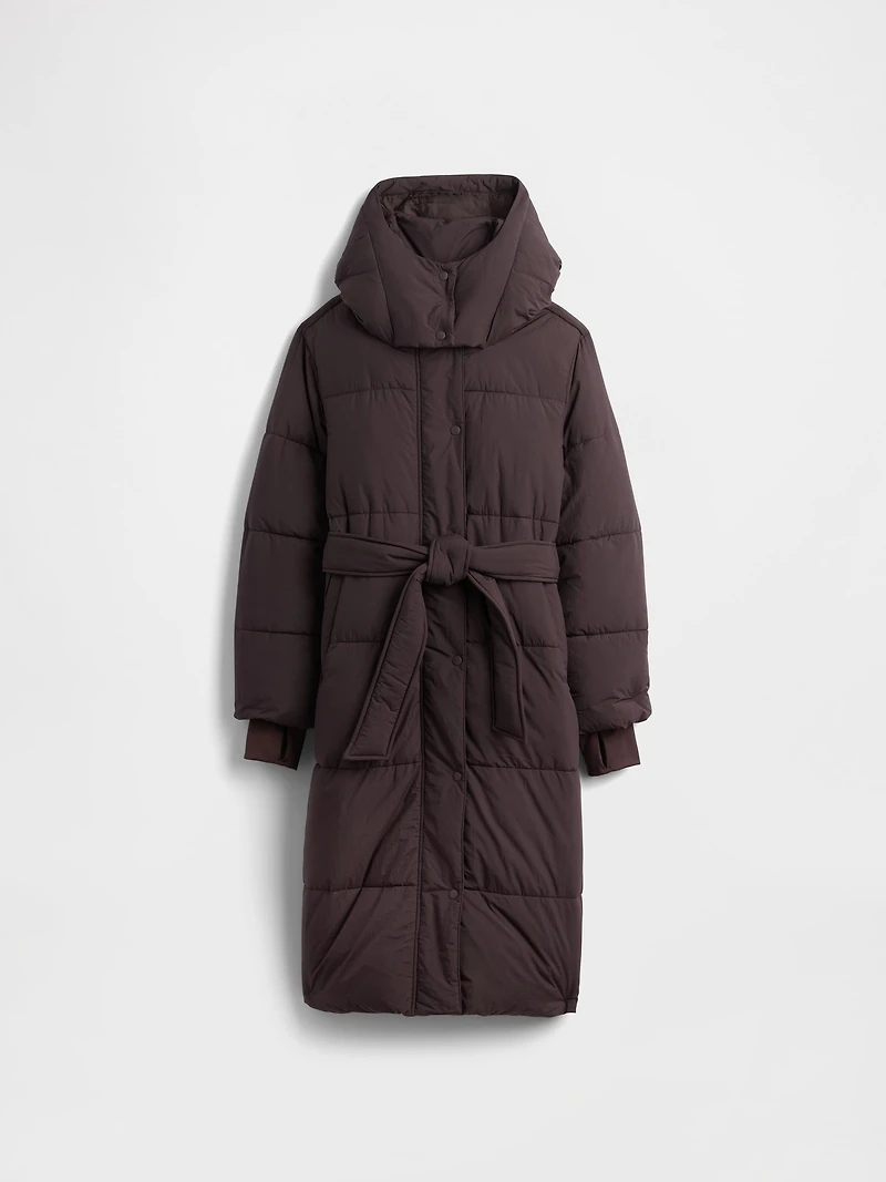 Belted Long Puffer Coat